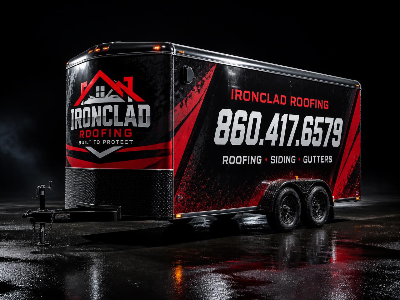 Ironclad Roofing — Enclosed Trailer by Wrap Zone