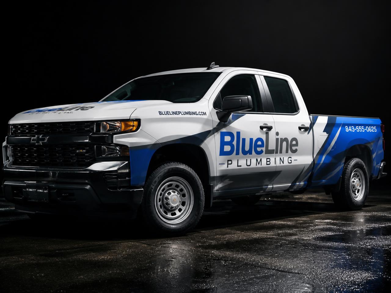BlueLine Plumbing — Pickup Partial Wrap by Wrap Zone